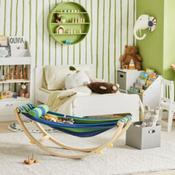 Sobuy Kmb16-J, Kids Hammock Kids Rocking Chair, Sensory Swing Indoor, Colourful Fabric Baby Hammock With Safety Catches - thumbnail 9