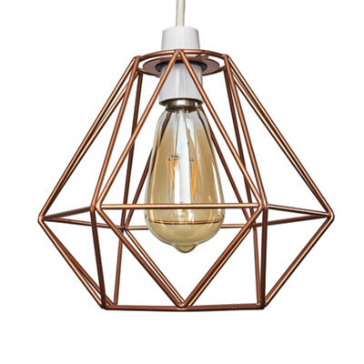 Valuelights Diablo Modern Geometric Copper Metal Basket Cage Ceiling Light Shade (D)21Cm - image 1