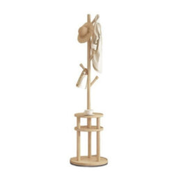 Wooden Hallway Clothes Storage 6 Hooks Garment Tree Coat Rack Freestanding - thumbnail 4