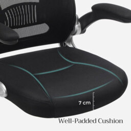LEDREM Office Chair High Back, Mesh Office Chair, Swivel Desk Chair, Flip Up Armrests And Head Support - thumbnail 6