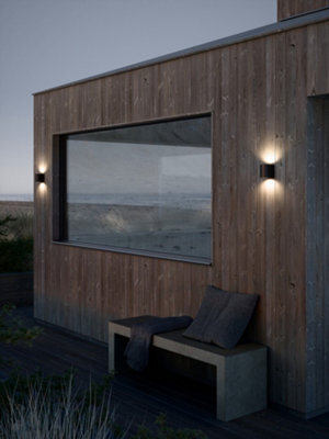 Nordlux Canto Outdoor Aluminium Wall Light Coastal/marine Safe Black,mains Led - image 1