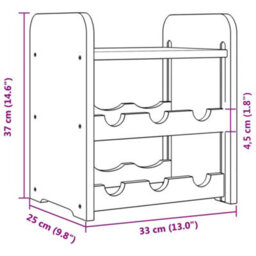 Walplus Wine Rack With Top Board 33X25X37 Cm Solid Wood Pine - thumbnail 9