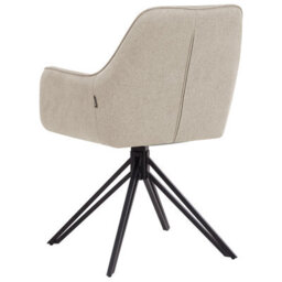 Beliani Set Of 2 Dining Chairs Swivel Jodar Fabric Taupe - thumbnail 7