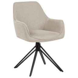 Beliani Set Of 2 Dining Chairs Swivel Jodar Fabric Taupe - thumbnail 5