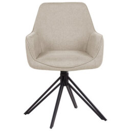 Beliani Set Of 2 Dining Chairs Swivel Jodar Fabric Taupe - thumbnail 6
