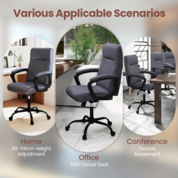Gainoom Upholstered Grey Executive Chair Ergonomic Computer Desk Chair - thumbnail 6