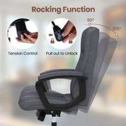 Gainoom Upholstered Grey Executive Chair Ergonomic Computer Desk Chair - thumbnail 7