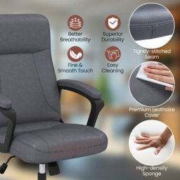 Gainoom Upholstered Grey Executive Chair Ergonomic Computer Desk Chair - thumbnail 8