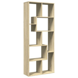 Berkfield Room Divider Bookcase Sonoma Oak 67X25X161.5 Cm Engineered Wood - thumbnail 7