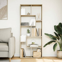 Berkfield Room Divider Bookcase Sonoma Oak 67X25X161.5 Cm Engineered Wood - thumbnail 3