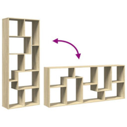 Berkfield Room Divider Bookcase Sonoma Oak 67X25X161.5 Cm Engineered Wood - thumbnail 8