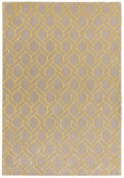 Silver Yellow Wool Handmade Luxurious Modern Geometric ,chequered Rug For Living Room And Bedroom-160Cm X 230Cm - thumbnail 6