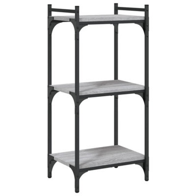Berkfield Industrial Bookcase 3-Tier Grey Sonoma 40X30X86 Cm Engineered Wood
