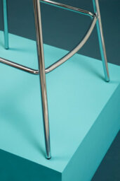 Orsina Black Velvet Bar Chair, Quilted Upholstery With Silver Finish Legs, Modern High Stool For Home Bar - thumbnail 3