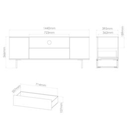 Marsala Ready Assembled Matt Red Tv Unit & 1 Drawers, (H)56.6Cm X (W)144Cm X (D)39.5Cm - thumbnail 8