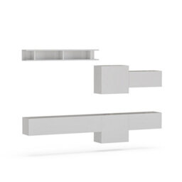 Decorotika Barcelona Moduler Modern Tv Unit Wall Mount High Gloss White - thumbnail 4