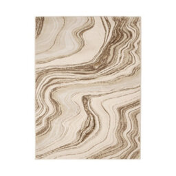 Melrose Watercolour Champagne Wave Effect Patterned Indoor X-Large Area Rug 200/290Cm - thumbnail 5