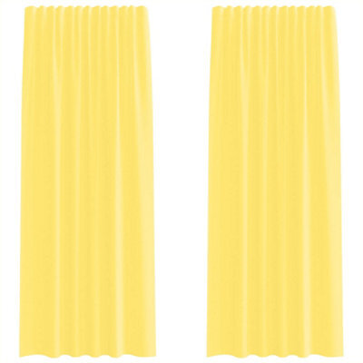 Berkfield Durable Voile Curtains With Rod Pockets 2 Pcs Yellow