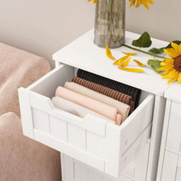 Elegant White Bathroom Storage Cabinet With 5 Lockable Drawers, 40X30X102Cm - thumbnail 4