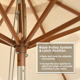 Costway 2.7M Outdoor Patio Umbrella Garden Parasol Sun Shade Market Umbrella W/ 8 Ribs - thumbnail 9