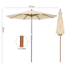 Costway 2.7M Outdoor Patio Umbrella Garden Parasol Sun Shade Market Umbrella W/ 8 Ribs - thumbnail 2