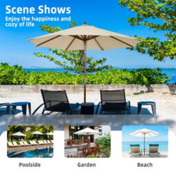 Costway 2.7M Outdoor Patio Umbrella Garden Parasol Sun Shade Market Umbrella W/ 8 Ribs - thumbnail 5