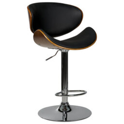 Beliani Set Of 2 Bar Chairs Rotterdam Faux Leather Swivel Black - thumbnail 7