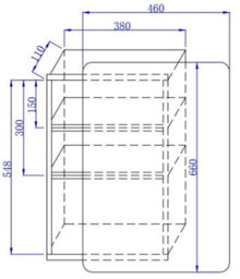 Affine Single Door Bathroom Mirror Cabinet Cupboard Stainless Steel Wall Mounted 460X660mm - thumbnail 7