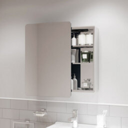 Affine Single Door Bathroom Mirror Cabinet Cupboard Stainless Steel Wall Mounted 460X660mm - thumbnail 5