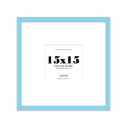 "15X15"" Light Blue Picture Frame - 15X15"" Square Frame With 11X11"" Mount For 15X15""/11X11"" Pictures Moderrn Style Thin Edge, 1 Pack" - thumbnail 1
