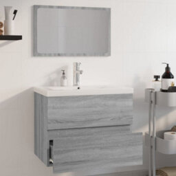 Berkfield Bathroom Furniture Set Grey Sonoma Engineered Wood - thumbnail 4