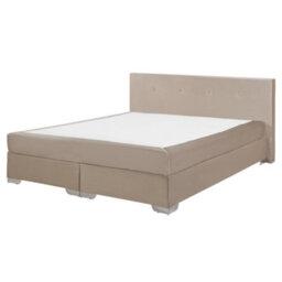 Beliani Divan Bed Velvet Consul 180 X 200 Cm (Eu Super King) Light Beige - thumbnail 1