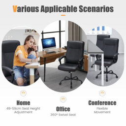 Costway Upholstered Executive Office Chair Ergonomic Computer Desk Chair Swivel Task Chair - thumbnail 4