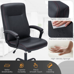Costway Upholstered Executive Office Chair Ergonomic Computer Desk Chair Swivel Task Chair - thumbnail 7