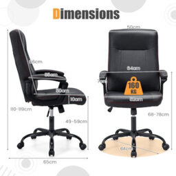 Costway Upholstered Executive Office Chair Ergonomic Computer Desk Chair Swivel Task Chair - thumbnail 2