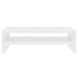 Berkfield Monitor Stand White 42X24X13 Cm Engineered Wood - thumbnail 4