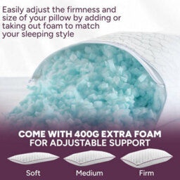 Zuvo Adjustable Shredded Memory Foam Pillow For Neck And Shoulder Support Customisable For Side And Back Sleepers Pack Of 2 - thumbnail 4