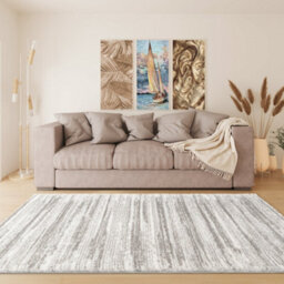 Ruglenza Home -  Isola Shaggy Rug - 30 mm - Cream / Dark Grey - 120 X 170 Cm - thumbnail 7