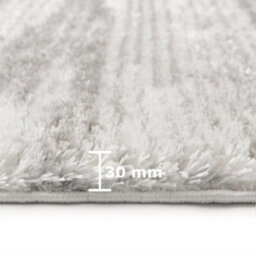 Ruglenza Home -  Isola Shaggy Rug - 30 mm - Cream / Dark Grey - 120 X 170 Cm - thumbnail 4
