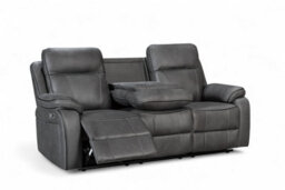 Faux Leather Grey 3 Seater Electric Recliner Sofa Vegas - thumbnail 4
