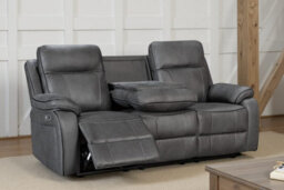 Faux Leather Grey 3 Seater Electric Recliner Sofa Vegas - thumbnail 1