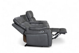 Faux Leather Grey 3 Seater Electric Recliner Sofa Vegas - thumbnail 6