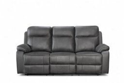 Faux Leather Grey 3 Seater Electric Recliner Sofa Vegas - thumbnail 3