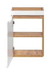 Impact Furniture Cloakroom Vanity Unit 400mm Bathroom Wall Hung Cabinet White Gloss Oak Aruba - thumbnail 3