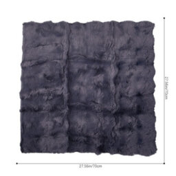 Living And Home Dark Gray Thickened Faux Rabbit Fur Knitted Sofa Cushion Cover/sofa Throw, 70Cm W X 70Cm D - thumbnail 9