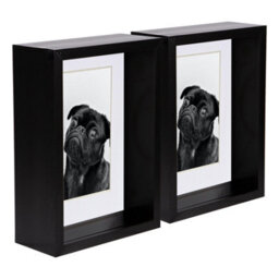 "Nicola Spring 5 X 7"" Deep Photo Frames - Black/white Mount - 3D Deep Box Picture Frame Display Case (20 X 15Cm) X2" - thumbnail 1