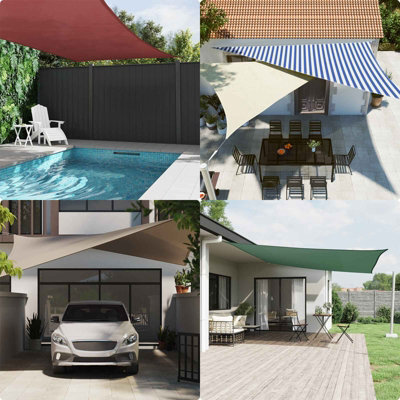 Walplus Sun Shade Sail Blue And White 5 X 5 X 6 M 100% Polyester Oxford - image 1