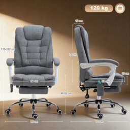 Vintage High Back Heated Massage Office Chair W/ 6 Vibration Points - thumbnail 2