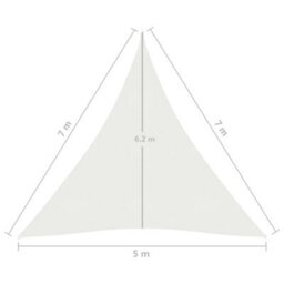 Berkfield Sunshade Sail 160 G/m2 White 5X7X7 M Hdpe - thumbnail 6