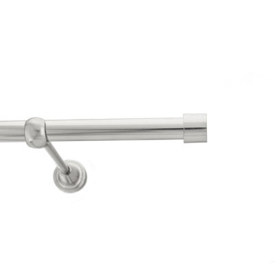 Toolty Inox Metal Curtain Pole 19mm With Finials Rod Classic Brackets Luna 175Cm
